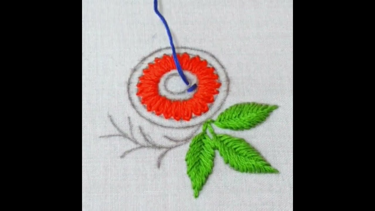Hand embroidersy flower/hath ki kadhai/basic embroidery for beginners/kashida kari/phool ka design