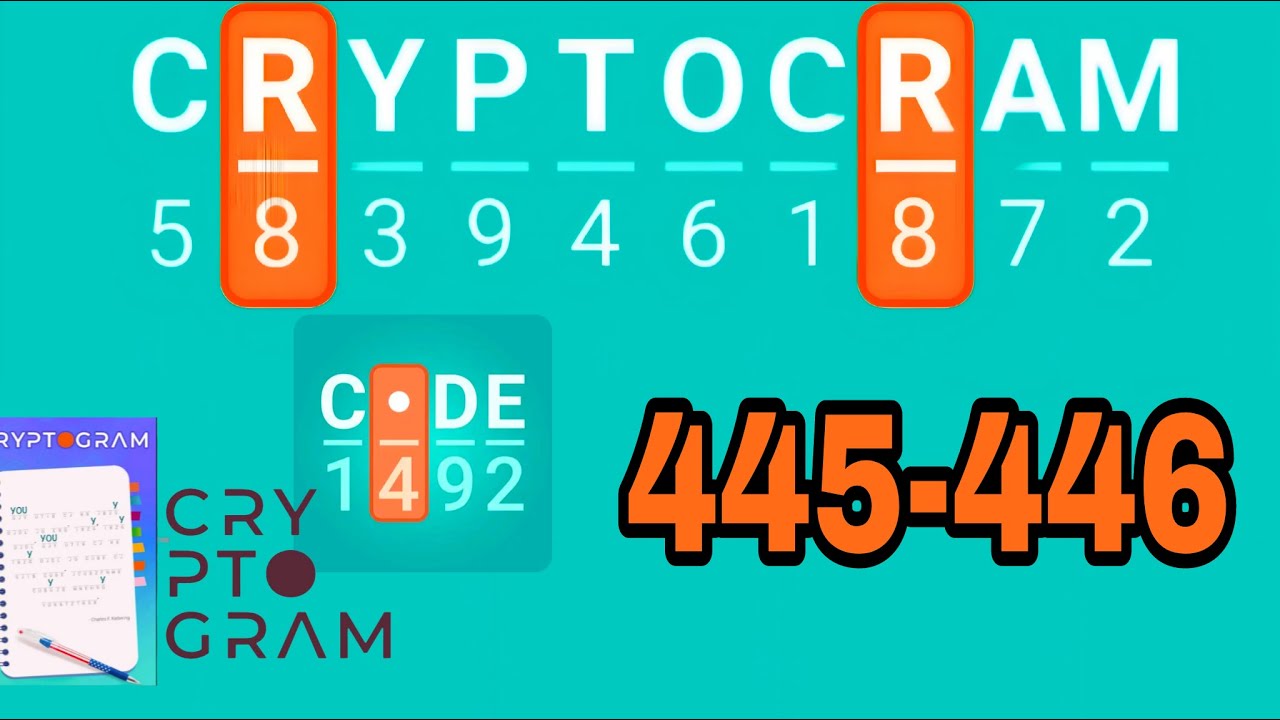 CRYPTOGRAM Word Logic Puzzles level 445 446 - YouTube