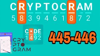 CRYPTOGRAM Word Logic Puzzles level 445 446
