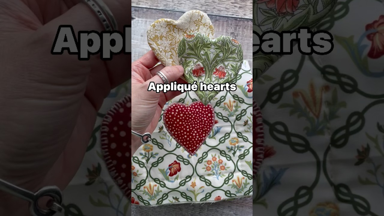 Appliqué heart quilt blocks for my rag quilt project. Appliqué tutorial linked below 