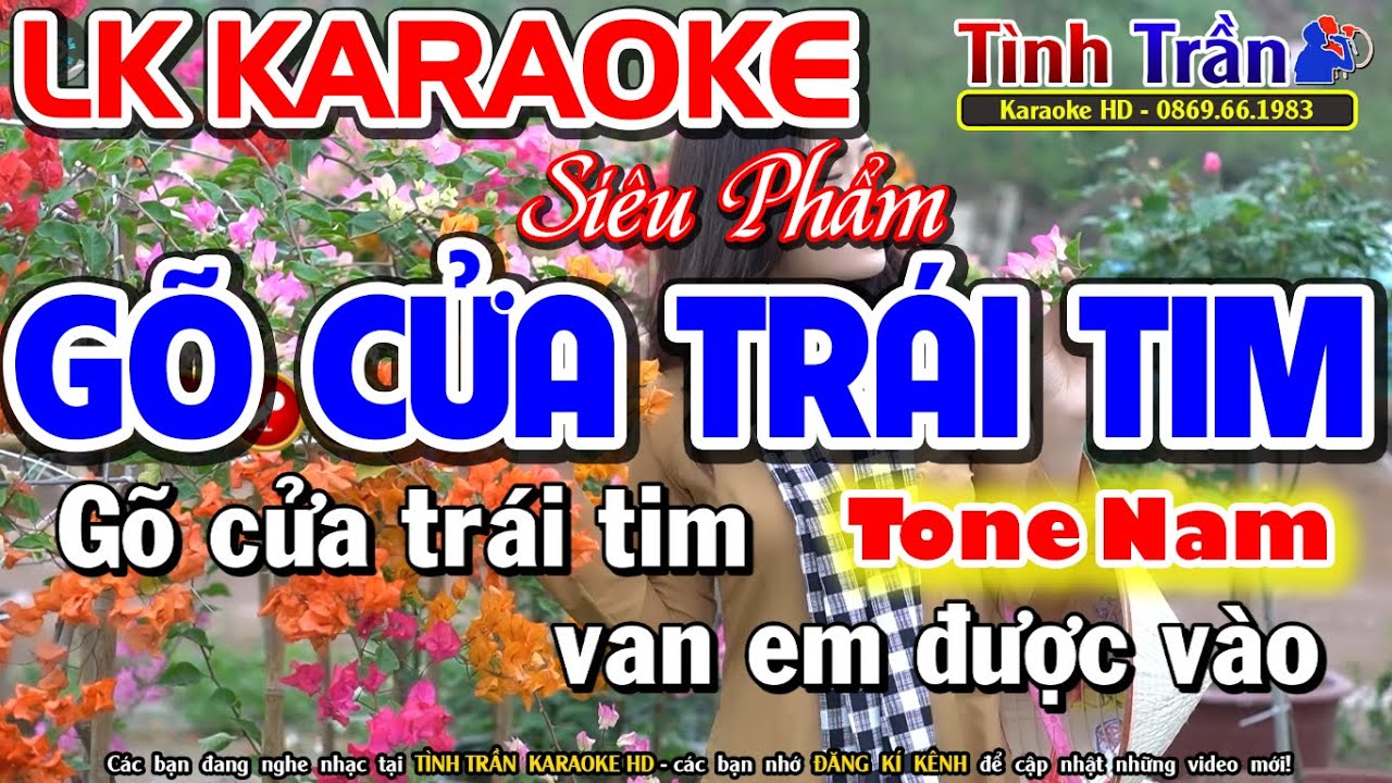 Gõ Cửa Trái Tim Karaoke Nhạc Sống Tone Nam | Liên Khúc Karaoke Nhạc Sống Tuyển Chọn