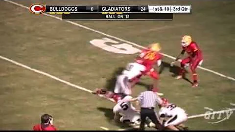 Denzel Maxey of Clarke Central scores TD against W...