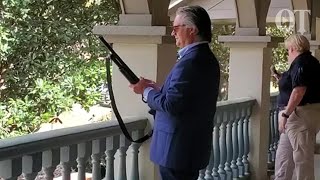  Shows David Bellamy Firing Shotgun At Police Unity Event