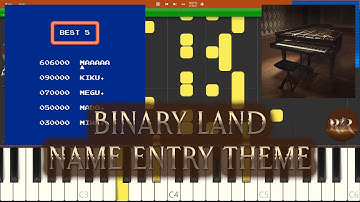 Binary Land Music - Name Entry Theme NES Soundtrack - Synthesia Piano