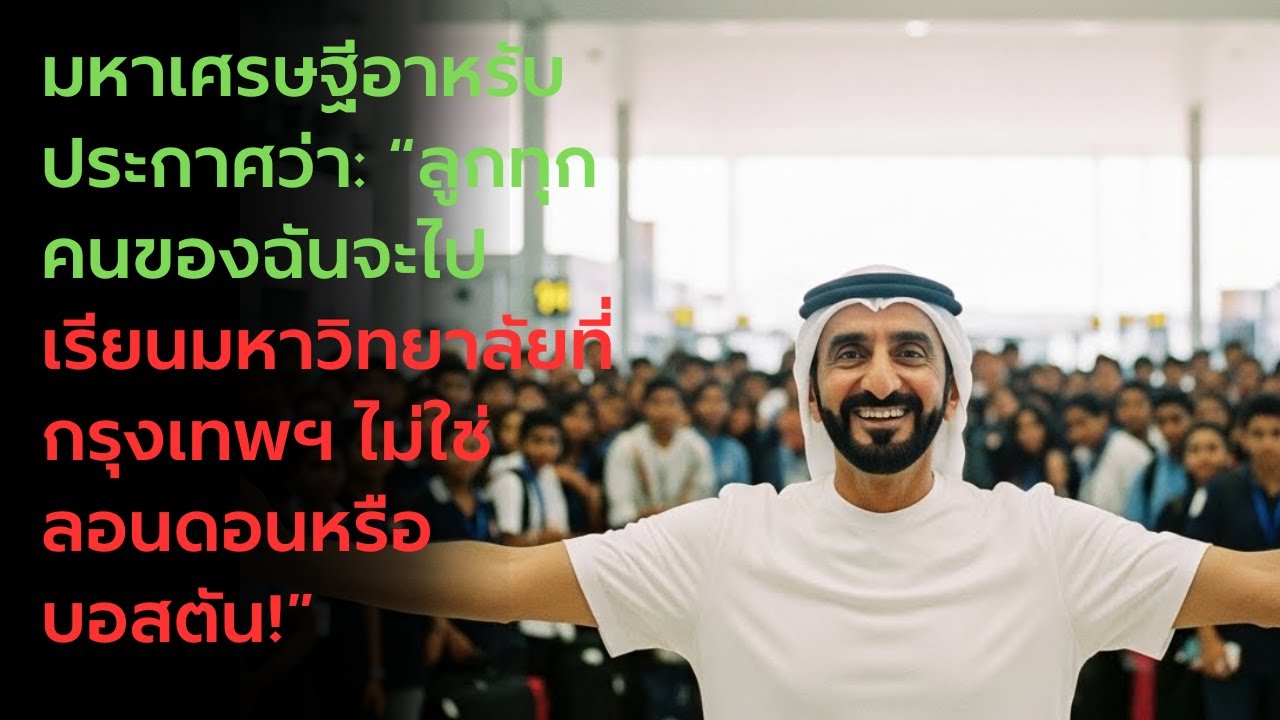 มหาเศรษฐีอาหรับประกาศว่า: “ลูกทุกคนของฉันจะไปเรียนมหาวิทยาลัยที่กรุงเทพฯ ไม่ใช่ลอนดอนหรือบอสตัน!”
