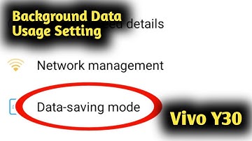 Vivo Y30 Background Data Usage Setting