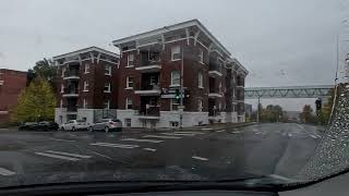 Driving South Hill to Downtown Spokane in the Rain