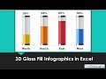 Dynamic 3D Glass Fill Infographics in Excel - Simple Steps