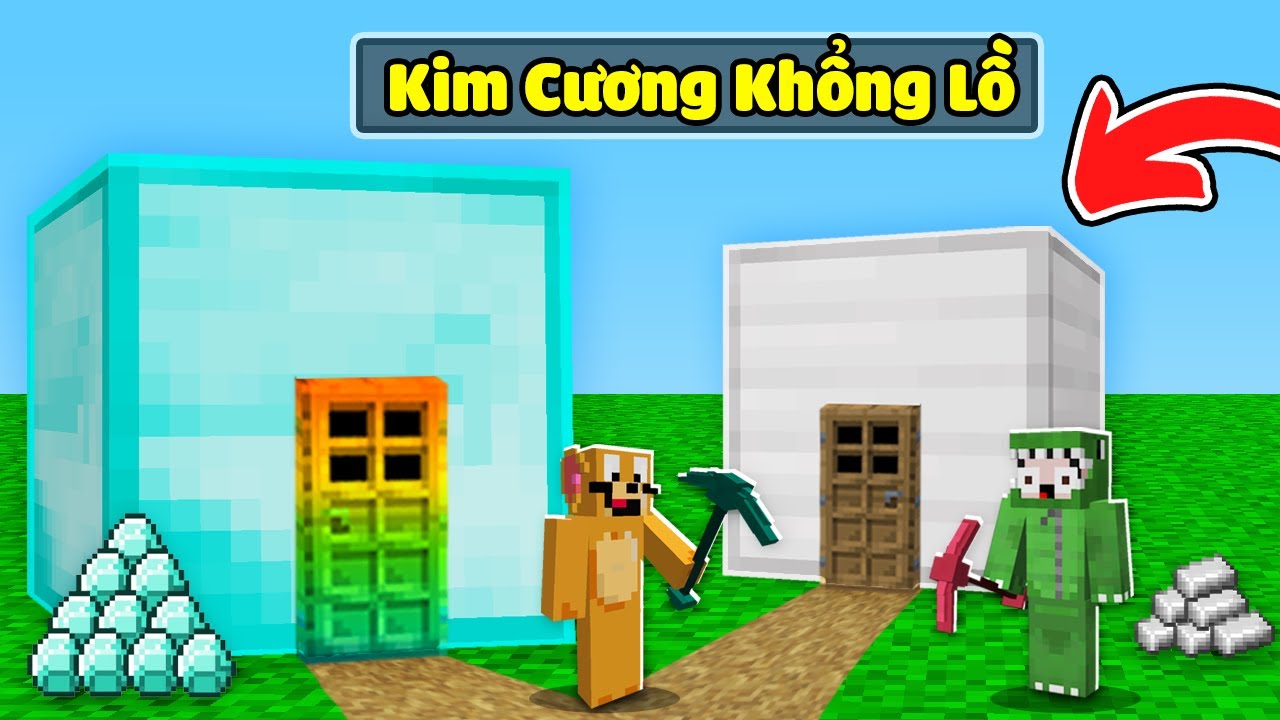 MINECRAFT, NHƯNG KHÁM PHÁ KIM CƯƠNG KHỔNG LỒ SIÊU VIP *KHANGG BEDWARS TROLL NOOB TEAM ??