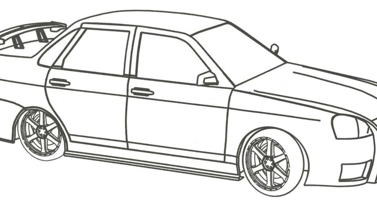 Картинка лада приора раскраска
