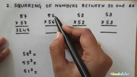 Vedic Maths|| Squaring of Numbers between 50 and 60||