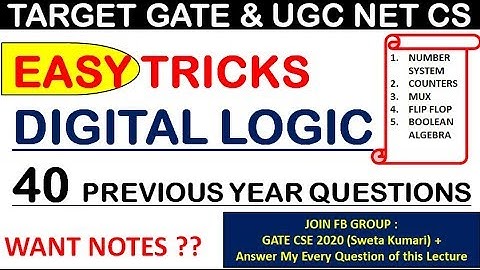 Easiest Tricks To Solve 40  Digital Logic PYQs - GATE | UGC NET CS | ISRO (Contact @ 8368017658)