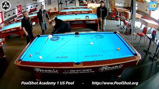 First tests of the &quot;PoolShot Academy 1 US Pool&quot; application