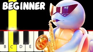 Epic Sax Squirtle - Fast and Slow (Easy) Piano Tutorial - Beginner Resimi