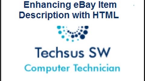 Ebay Item Description with HTML Code