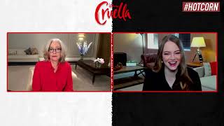 CRUELLA | Emma Stone and Emma Thompson interview | HOT CORN