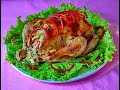 Курица фаршированная картофелем в рукаве