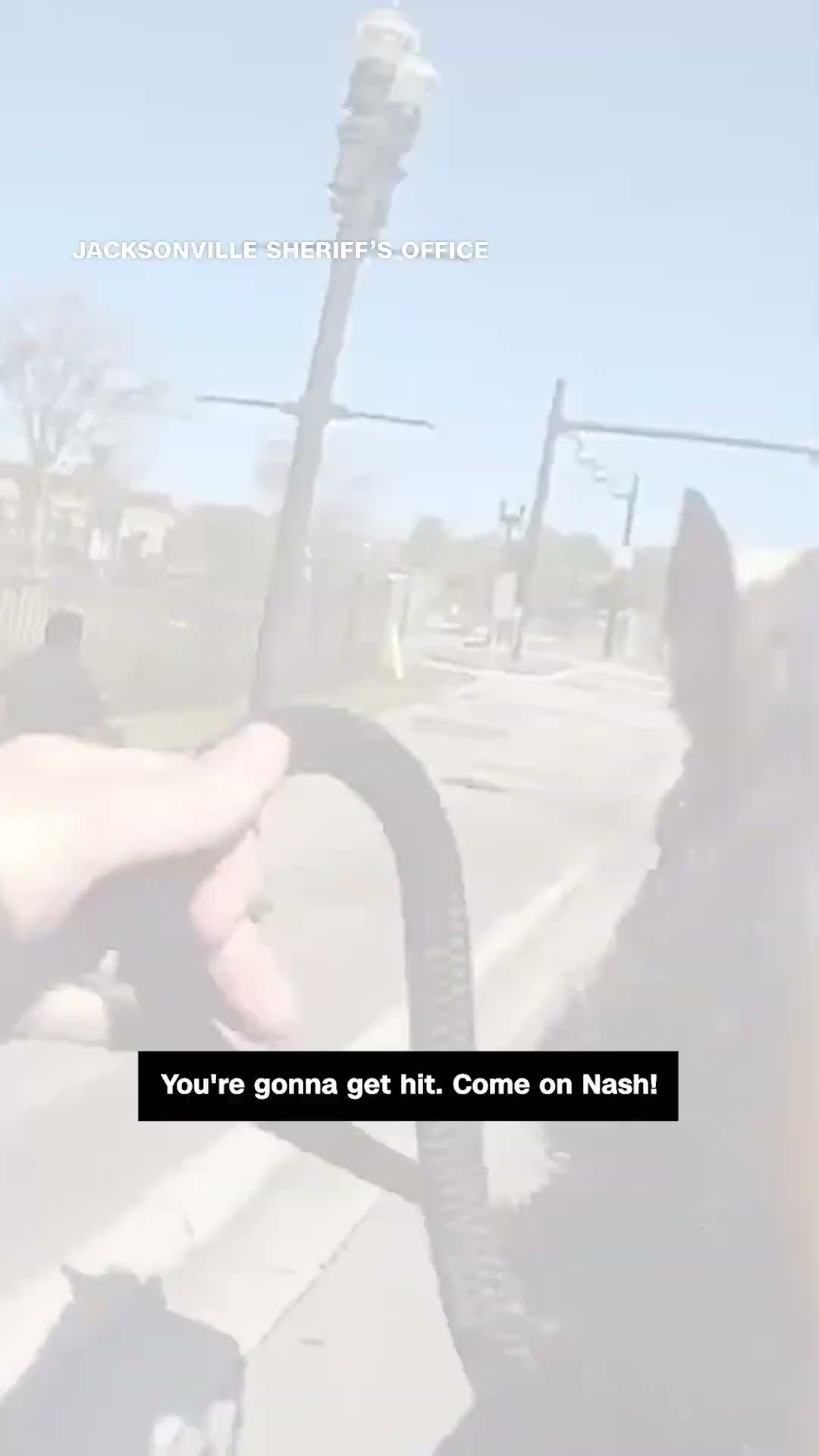 Watch horseback officers chase suspect on busy streets