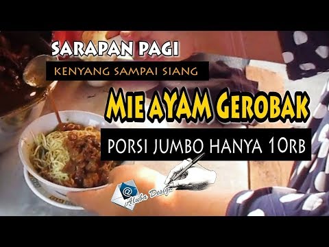 MIE CHICKEN OF PORCTION JUMBO CHICKEN PRICE IDR 10RB FOR BREAKFAST JAKARTA STREET FOOD