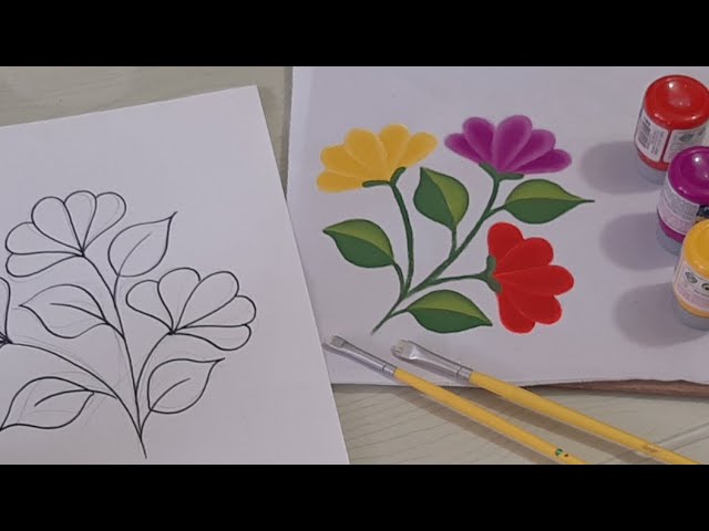 Enorme picnic acoso Pintura en Tela Flores para Principiantes - YouTube