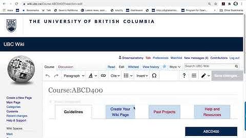 UBC Wiki: How to create a course wiki page