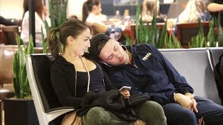 Falling Asleep on People at the Airport