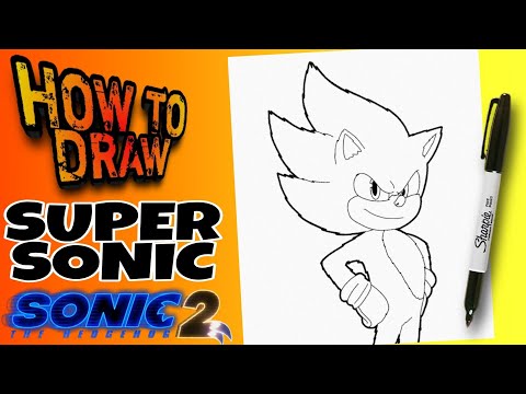 HOW TO DRAW SUPER SONIC - SONIC 2, EASY, como dibujar a super sonic de sonic  2