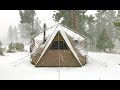COLORADO SNOWSTORM - Hanging w/ Elsa & Barron - First UPLOAD From Camp - Tent Living w/ Wood Stove