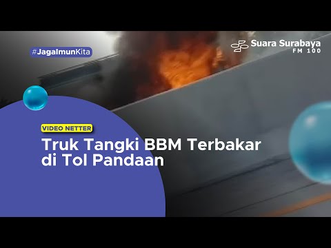 Truk Tangki BBM Terbakar di Tol Pandaan