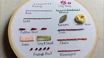 Hand Embroidery for Beginners || 14 basic embroidery stitches by Let