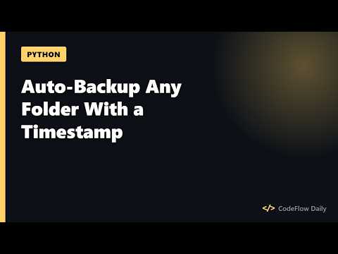 Auto-Backup Any Folder With a Timestamp (Python, 1 Line)