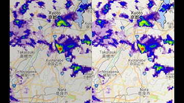 Example of rainfall forecast made ten minutes earlier using 3D nowcasting on experiment basis.