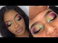 Colorful no Cut-Crease Eyeshadow | Client Makeup Tutorial