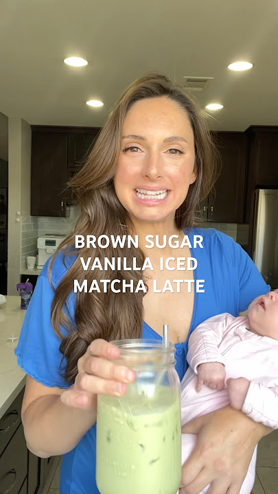 Brown sugar vanilla iced matcha latte