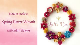 How to Make a Spring Flower Wreath | DIY Spring Wreath Using Fabric Flowers | Fabric Flower Wreath