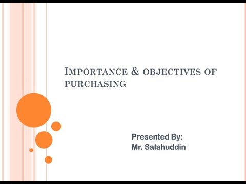 Importance & objective of purchasing