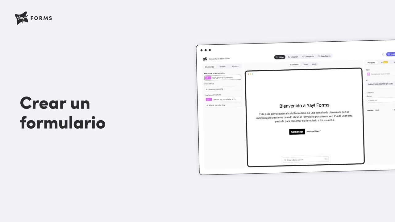 Cómo crear un formulario en Yay! Forms
