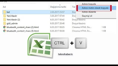 Bir Klasördeki Dosya Ve Klasör Adları Nasıl Excel’e Aktarılır?