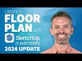Sketchup tutorial  how to create a floor plan 2024 update