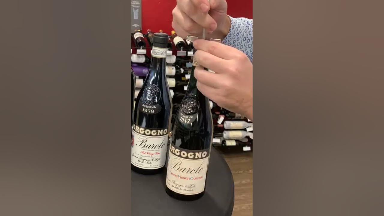 Opening a bottle of 1947 Barolo with The Durand corkscrew