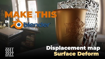 Blender Modelling - Embossing Patterns on Curved Surfaces - Displacement Map - Surface Deform