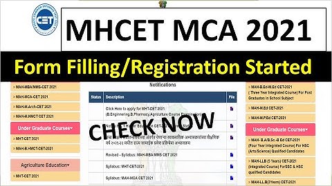MHCET MCA 2021 - Form Filling/Registration Started | Application Form MHCET MCA