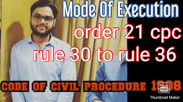 Order 21 cpc rule 30 to rule 36 mode of execution code of civil procedure 1908