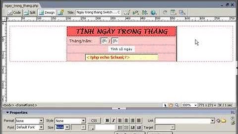 Bài giải thiết kế form tính số ngày trong tháng bằng PHP