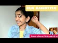 2 minutes bun hairstyle  ponnuchinnu