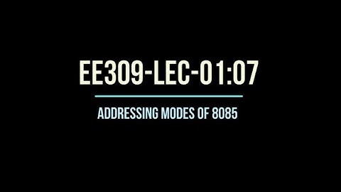Addressing Modes of 8085 Instructions