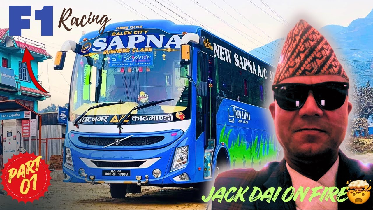 Nepali Night Bus Race Feels Like F1😎Nonstop Overtakes By Jack Dai(Max.Verstappen)🔥Basneto Vlogs❤️