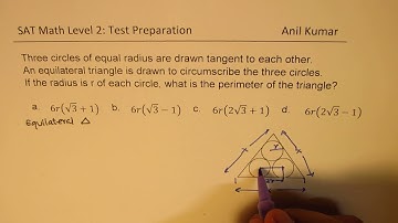 6r(√3+1)   Three Circes inscribed in Equilateral Triangle Find Perimeter