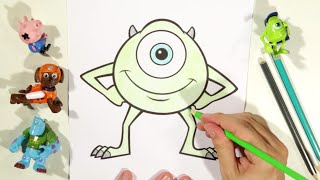 Monstros S.a. Aprenda As Cores Do Mike Wazowski Com George Pig Sulley Zuma Patrulha Canina