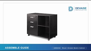 DEVAISE | 3-Drawer Wood File Cabinet with Lock Assemble Guide